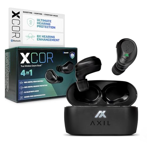 AXIL XCOR PRO Wireless Bluetooth Earbuds, HearPRO Enhancement | Touch Control, Dust & Water Resistant, Wind Resistant, True Wireless Earbuds For Hearing Protection And Enhancement