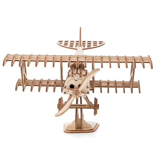 DIY Airplane Wooden 3D Puzzles Model Kit | 105 Pieces, For Adult, Jigsaw - style: Airplane