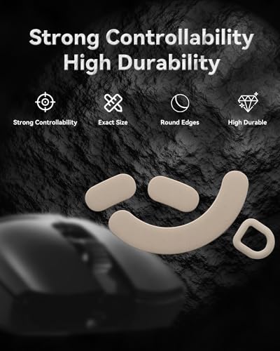 HOTLINEGAMES Mouse Skates Feet Compatible with Razer Viper V2 Pro, for Glass Mousepad, Rounded Curved Edges, Gaming Mouse feet Replacement, High Durability, Pebble Series