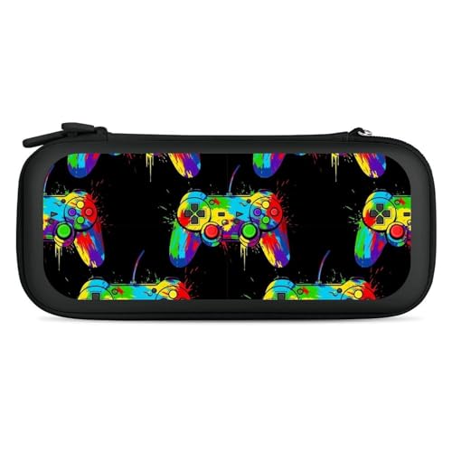 PPIKTC Game Carrying Bag Compatible with Nintendo Switch, Video Game Gaming Portable Game Pouch with 15 Games Cartridges and Protective Hard Shell Case - color: Design (217)