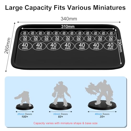 Vitula Miniatures Carrying Case, Large Capacity Miniature Storage Display Cases for Collectibles, with 5 Trays, Portable Figure Display Case for Miniature Storage & Carrying (L)