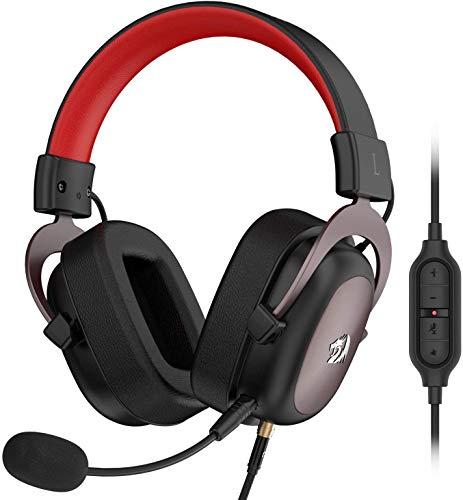 Redragon H510 Zeus Wired Gaming Headset - 7.1 Surround Sound - Memory Foam Ear Pads - 53MM Drivers - Detachable Microphone, Works for Multi-Platforms PC, PS4/3 & Xbox One/Series X, NS - color: Black H510