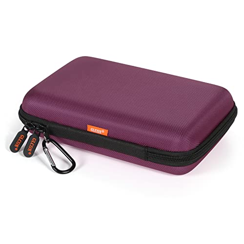 Deep Purple Carrying Case. GLCON Hard Storage Case | Electronics Organizer Tech Pouch for Hard Drive, Power Bank, Charger Enclosure - Portable Travel Pouch Bag with Carabiner - color: Deep Purple