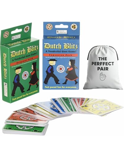 Original Dutch Blitz Card Game and Purple Expansion Pack Bundle with Storage Bag (Orginal) - color: Orginal