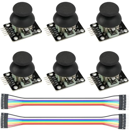 6Pcs Joystick Dual-axis XY Module | Compatible with PS2 Game Joystick, Control Lever Sensor Board, Compatible with Arduino Raspberry, KY-023