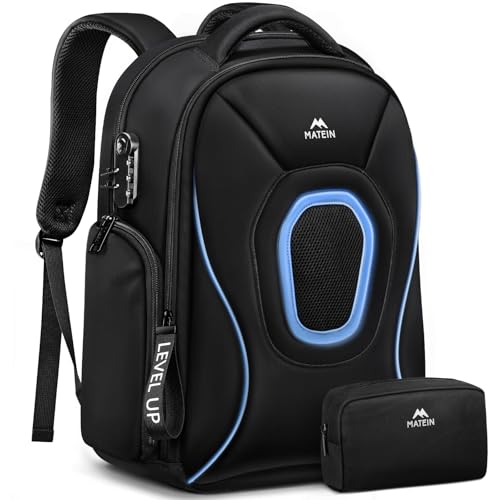 MATEIN 17.3 Inch Gaming Laptop Backpack for Men with Organizer Pouch | TSA Friendly, Travel Laptop Backpack with Rain Cover, Padded Laptop Protection, Anti Theft Pocket, Carry On Gaming Bag