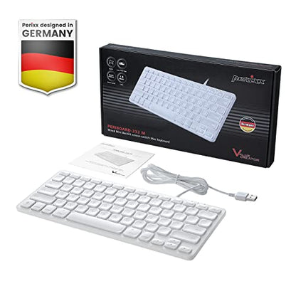 Perixx PERIBOARD-332MW Wired Backlit Scissor Keyboard - Compatible with Mac OS X and iOS Device - Mini 11.22x4.57x0.83 Inches - Scissor Keys with Big Font - White Backlit - style: Wired Backlit mac