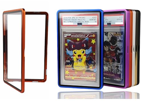RedCap Magnetic Aluminum PSA Graded Card Holder 35PT Premium PSA Slab Protector Display Case with UV Resistant Glass Fits Standard PSA Graded Sports Trading Cards- Sunset Orange - color: Sunset Orange