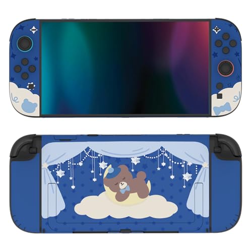 PlayVital for Nintendo Switch 2 Skin Full Set (2-Pack) - Protective Vinyl Decal Stickers for Switch 2 Console, Handle Grips & Dock | No Residue, Anti-Scratch - Good Night Bear Midnight Blue - color: Good Night Bear Midnight Blue