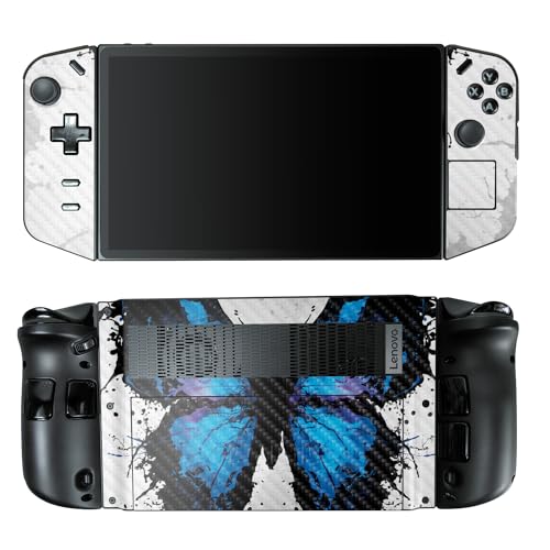 Carbon Fiber Gaming Skin Compatible with Lenovo Legion Go - Butterfly Splash - Premium 3M Vinyl Protective Wrap Decal Cover - Easy to Apply | Crafted in The USA by MightySkins - color: Butterfly Splash, style: Carbon Fiber Textured Finish