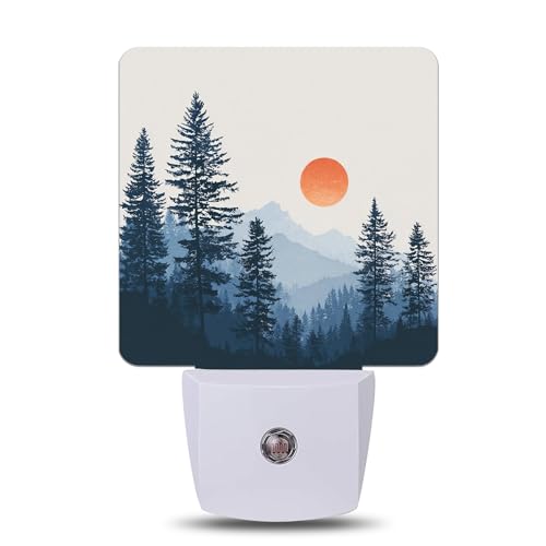 Sunset Forest Night Light Plug-into Wall, Nightlight Lamp with Dusk to Dawn Sensor, Led Lamp 0.5W Energy Efficient for Boys Girls Women Men Gifts, Home Decorative - color: Sunset Forest