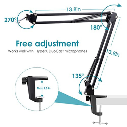Mic Arm for HyperX DuoCast Microphone - Professional DuoCast Mic Boom Arm, Adjustable Scissor Mic Stand Compatible with HyperX DuoCast Microphone by YOUSHARES - color: HyperX DuoCast Arm