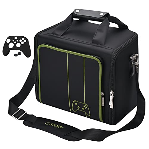 G-STORY Case Storage Bag for Xbox Series X Console Carrying Case, Travel Bag for Xbox Controllers Xbox Games and Gaming Accessories, Included Silicone Cover Skin Protector - color: Xbox X hard case