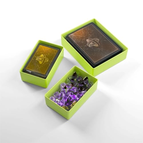 Token Silo Card Add On - 3-Piece Set of Game Trays, Holds Game Cards, Tokens, Dials and Dice, Organize LCG, TCG and Board Game Accessories, Modular Design, Lime Color, Made by Gamegenic - color: Lime Green