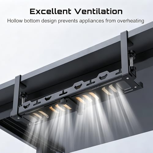 No Drill Under Desk Cable Tray, Heavy Duty Metal Organizer | No Drill, Heavy Duty, Metal, Organizer