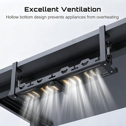 No Drill Under Desk Cable Tray, Heavy Duty Metal Organizer | No Drill, Heavy Duty, Metal, Organizer
