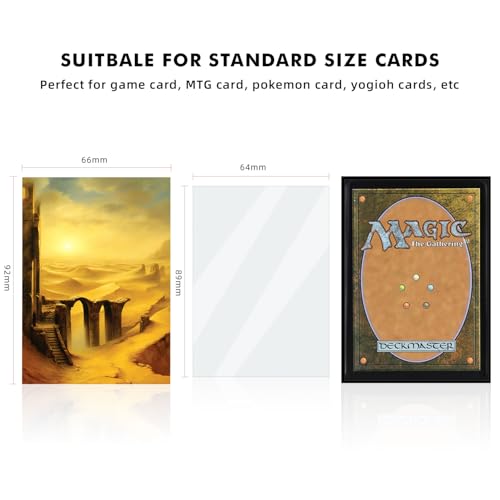 Katomula 100 MTG Card Sleeves with 100 Inner Sleeve, Textured Back Art Sleeves, Fit Standard Size Cards - Plains - color: Plains