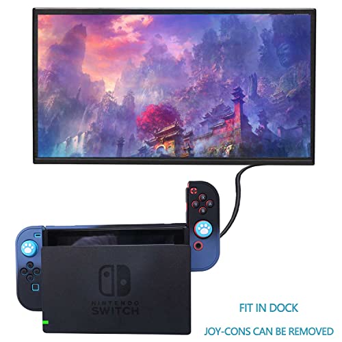 Dockable Case for Nintendo Switch - COMCOOL 3 in 1 Protective Cover Case for Nintendo Switch and Joy-Con Controller with Screen Protector - Blue Black - color: Blue Black