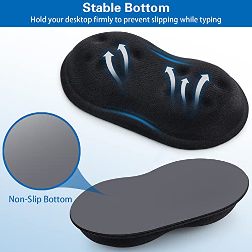 2 Pack Mouse Wrist Rest, Canjoy Wrist Rest for Mouse Memory Foam Wrist Pad | Superfine Fibre Soft Mouse Wrist Rest Pad Support Cushion with Anti-Skid Rubber Base, Pain Relief Mouse Hand Rest - color: Black-upgraded