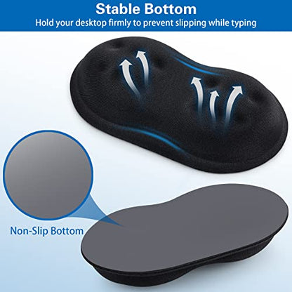 2 Pack Mouse Wrist Rest, Canjoy Wrist Rest for Mouse Memory Foam Wrist Pad | Superfine Fibre Soft Mouse Wrist Rest Pad Support Cushion with Anti-Skid Rubber Base, Pain Relief Mouse Hand Rest - color: Black-upgraded