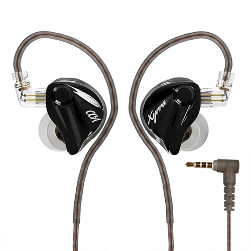 CCA Xyrra Dual Driver in-Ear Monitor Headphones,1DD+1BD HiFi IEM Earphones,Wired Gaming Earbuds for Gamers Musicians - color: Black, style: Without Mic,3.5mm