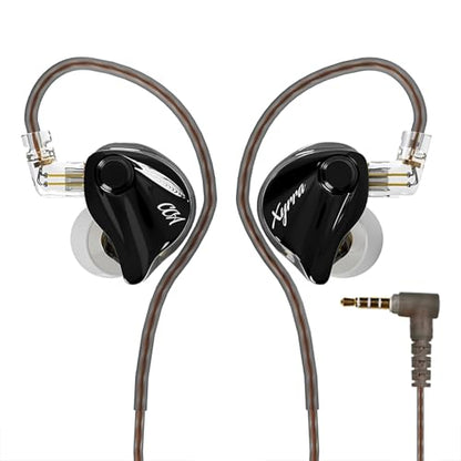CCA Xyrra Dual Driver in-Ear Monitor Headphones,1DD+1BD HiFi IEM Earphones,Wired Gaming Earbuds for Gamers Musicians - color: Black, style: Without Mic,3.5mm