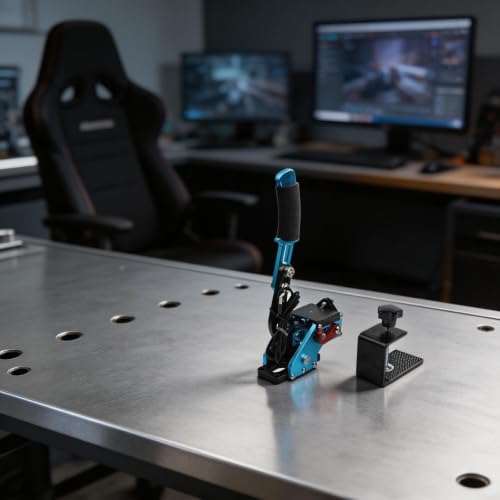USB Racing Handbrake for PC for windows, Hall Sensor for drift Handbrake Compatible with for logitech G27 G29 G920 T500 Steering Wheels, Aluminum Alloy, Black Adjustable Tension Sim for drift(Blue) - size: Blue