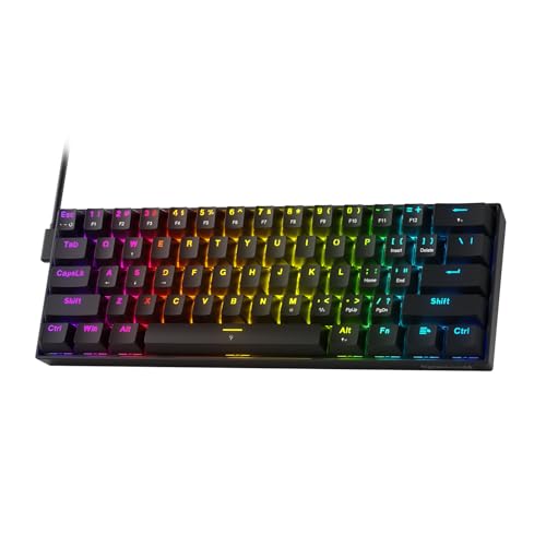 Redragon K617 HE Rapid Trigger Gaming Keyboard, 60% 61 Keys Wired Mechanical Keyboard w/Hyper-Fast Actuation, Dedicated Hall Effect Magnetic Switch, Actuation Point Adjustable, Essential Black - color: Black (HE Version)