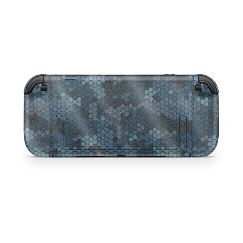 Glossy Glitter Gaming Skin Compatible with Nintendo Switch 2 Console Only - Blue Hexa Camo - Premium 3M Vinyl Protective Wrap Decal Cover - Easy to Apply | Crafted in The USA by MightySkins - color: Blue Hexa Camo, size: Switch 2 Console Skin Only, style: