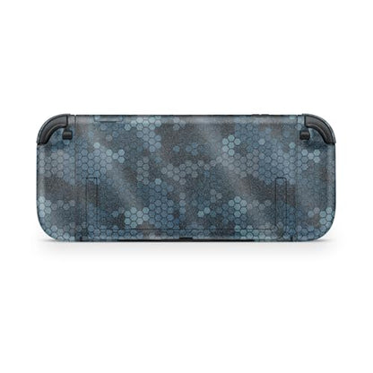 Glossy Glitter Gaming Skin Compatible with Nintendo Switch 2 Console Only - Blue Hexa Camo - Premium 3M Vinyl Protective Wrap Decal Cover - Easy to Apply | Crafted in The USA by MightySkins - color: Blue Hexa Camo, size: Switch 2 Console Skin Only, style: