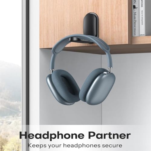 Gavery Headphone Stand Under Desk Foldable Adhesive Headphone Holder Hook Mount for Computer/Gaming Headsets Headphones
