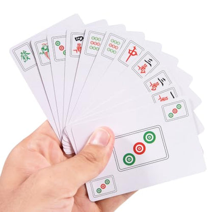 4Pcs mah Jong Cards 2026 Mahjong Tiles 148, Suitable for 2-4 Players, Portable Storage Box, Waterproof and Durable, Suitable for Adults, Teenagers, Home, Travel, Gatherings and Camping