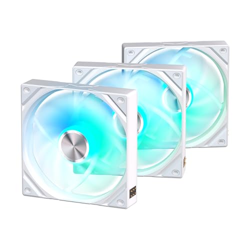 TRYX ROTA SL ARGB White 120mm Case Fan 3in1 Pogo-Pin Connection with Magnetic Cable Gen2 ARGB Light Quiet PC Case Fan - color: 3in1 White, size: Regular Fan