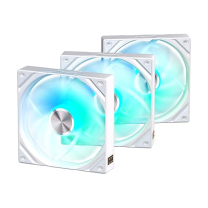 TRYX ROTA SL ARGB White 120mm Case Fan 3in1 Pogo-Pin Connection with Magnetic Cable Gen2 ARGB Light Quiet PC Case Fan - color: 3in1 White, size: Regular Fan