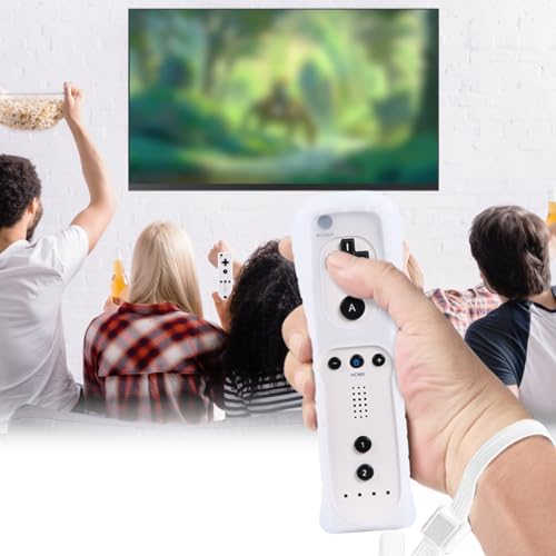TechKen Wii Controllers 2 Pack - Remote with Silicone Case and Wrist Strap for Wii U - color: White