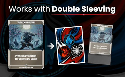 100ct Textured Matte TCG/MTG Card Art Sleeves (Blue Red White) - style: Blue Red White