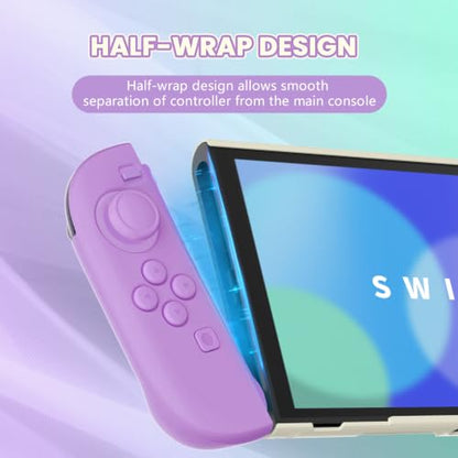 PlayVital Protective Case for Nintendo Switch 2 - Cute Dockable Hard Case Shell for Switch 2 with Thumb Grip & Sticker & Button Caps, Anti-Scratch & Shockproof Cover Skin - Soft Violet & Mint Green - color: Soft Violet & Mint Green