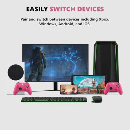 Microsoft QAU-00082 Xbox Wireless Controller Deep Pink 2 Pack (Renewed) - color: Deep Pink