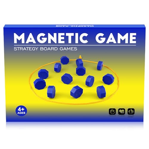 Bameca Magnetic Chess Game with Full-Size Stones, Magnet Game with String | for Family & Party & Travel & Camping, Puzzle Strategy Games, 2 Player Games for Kids & Adults