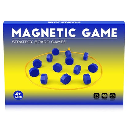 Bameca Magnetic Chess Game with Full-Size Stones, Magnet Game with String | for Family & Party & Travel & Camping, Puzzle Strategy Games, 2 Player Games for Kids & Adults
