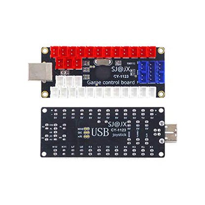 SJ@JX Arcade DIY Kit LED USB Encoder Board Zero Delay Arcade Controller Joystick Button Fight Stick Raspberry Pi Retro Pie MAME 5V LED Power - color: Sanwa