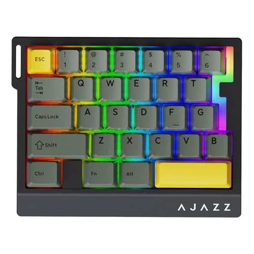 AJAZZ AK029 Magnetic Switch One Handed Gaming Keyboard, Hall Effect Rapid Trigger Mechanical Keypad with SOCD & DKS, 8KHz Polling Rate, 29 Keys Mini Ergonomic Gaming Keyboard for FPS Gamers, PC - color: Black Yellow