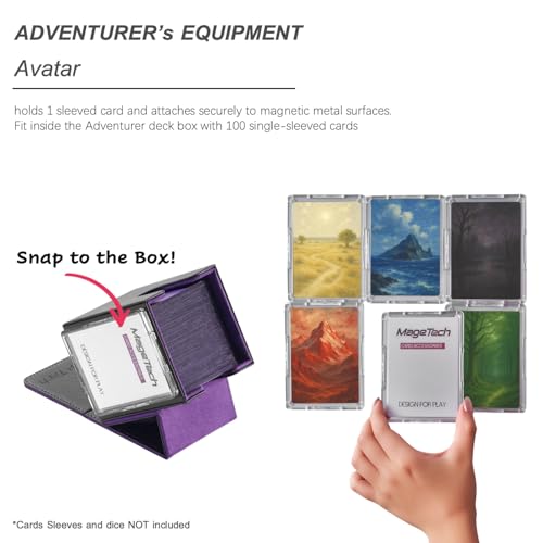 Mage Tech Adventurer [Hero] Modular Deck Box - Holds 99 Double-Sleeved Cards - Includes Avatar Holder - Ultra-Rugged, Expandable Design - MTG Commander/EDH & More - Black/Purple - color: 2. Eclipse (Black/Purple), style: 2. Hero