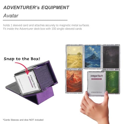Mage Tech Adventurer [Hero] Modular Deck Box - Holds 99 Double-Sleeved Cards - Includes Avatar Holder - Ultra-Rugged, Expandable Design - MTG Commander/EDH & More - Black/Purple - color: 2. Eclipse (Black/Purple), style: 2. Hero
