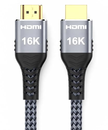 Avaoaa 16K HDMI Cable 2.2 96Gbps 1.6FT, Ultra High Speed Cable Support 8K/4K 240Hz 144Hz 120Hz 60Hz eARC HDR10+ HDCP2.3 HDMI Cord Compatible with PS5/Xbox/Switch 2/Roku TV/Mac Monitor Laptop Blu-ray - size: 1.6 ft（0.5M）