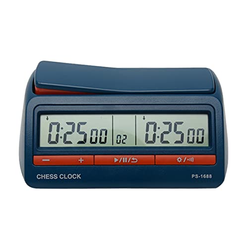 Chess Clock, Digital Chess Timer Portable Count Down Game Timer for Professional Chess Board Game(Blue)