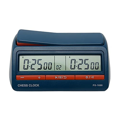 Digital Chess Clock, Tournament Timer for Board Games, Chess Timer with Bonused & Delayed Count Up/Down Alarm for Board Game (Color:Blue)