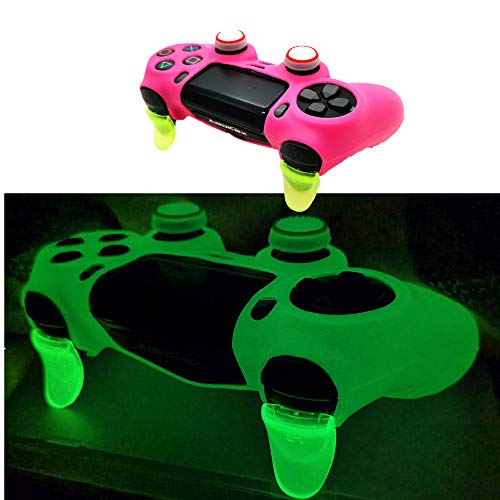 Ps4 Controller Skin Silicone Case Grip Glow in Dark Protective Cover for PS4/slim/Pro Dualshock 4 Controller(Glow Pink) - color: Glow Pink