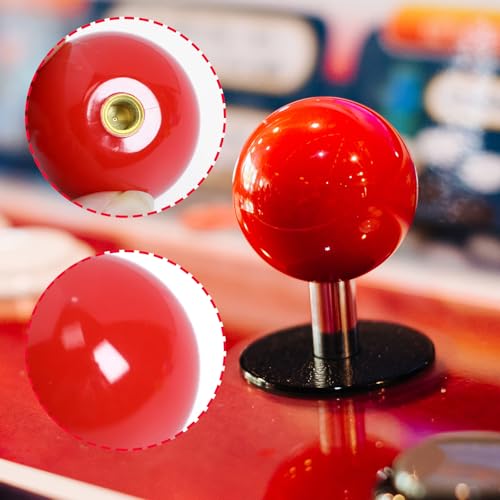 Gallipower 2Pcs Joystick Head,Arcade Joystick Ball Top Handle Rocker Round Head,Arcade Kit DIY Replacement Parts(Red) - color: style 2