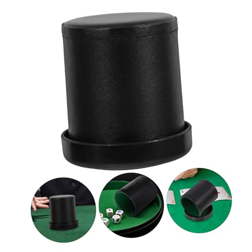 Totority Leather Dice Cup with Lid Felt-Lined Quiet Shaker for Bar and Party Games Supple Green Interior Lightweight and Compact for Easy Carry Storage